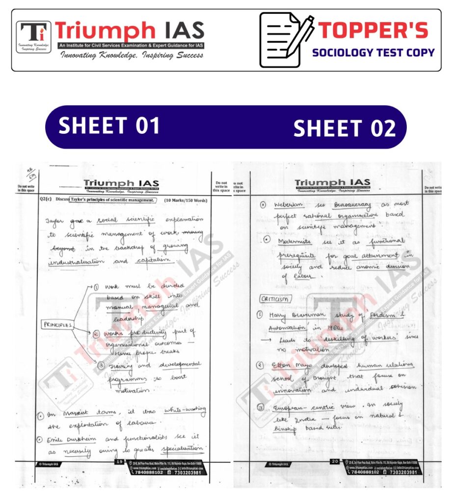 Abhinav Siwach Sociology Test Copy UPSC CSE 2022 RANK 12