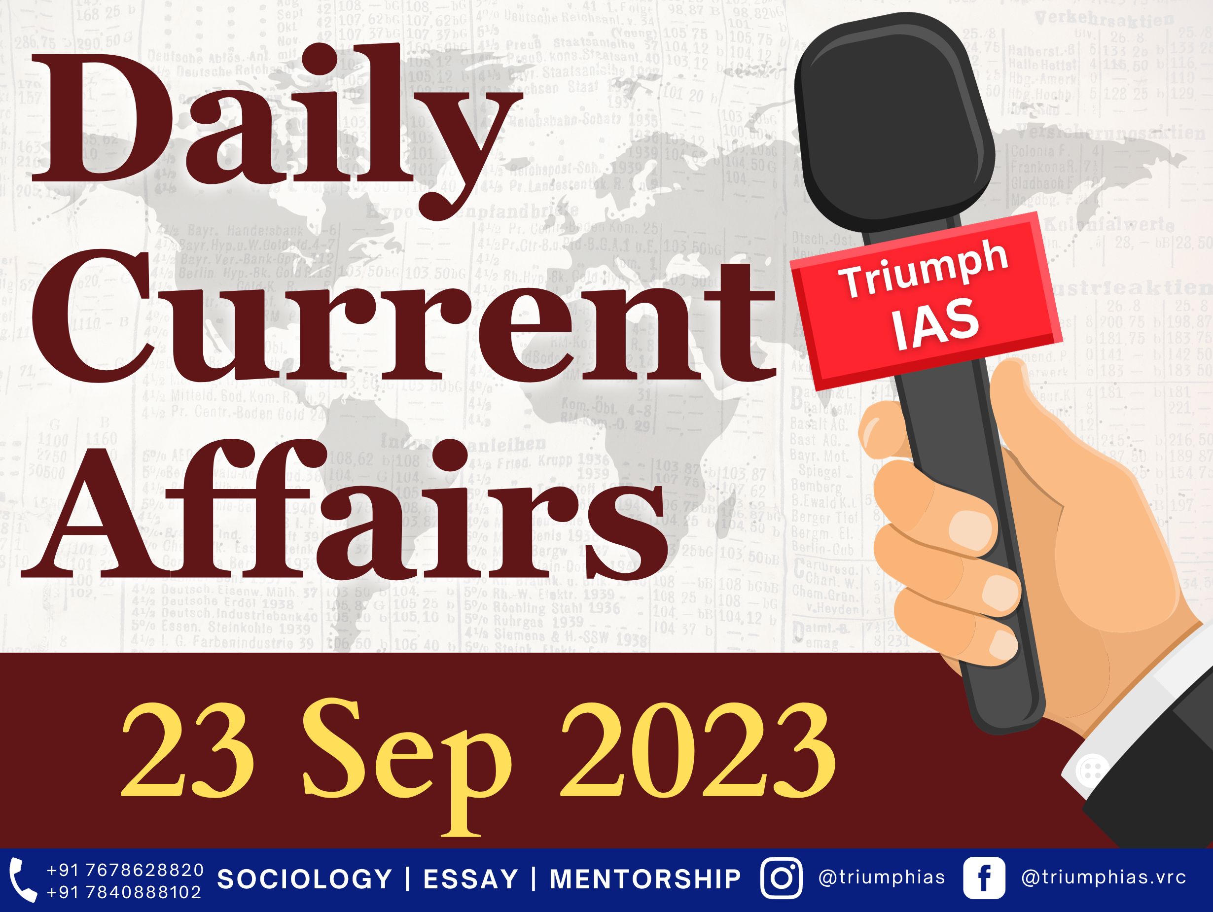 Current affairs 23 Sep 2023 Important News | for GS | #1 Best Sociology ...