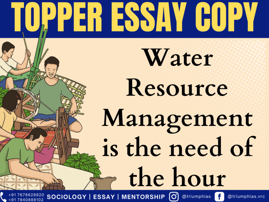 Water Resource Management is the need of the hour