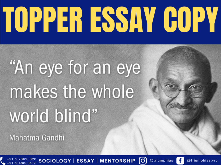 An eye for an eye, only turns the entire world blind
