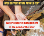 Water resource management is the need of the hour