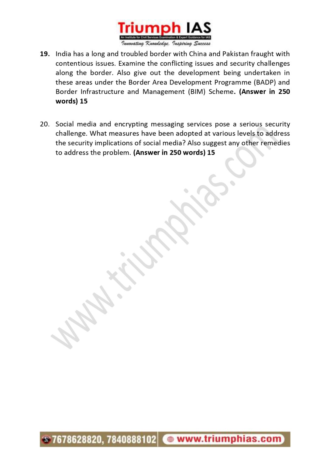 Download General Studies Paper 3 2024 UPSC Mains GS 3 Question Paper ...