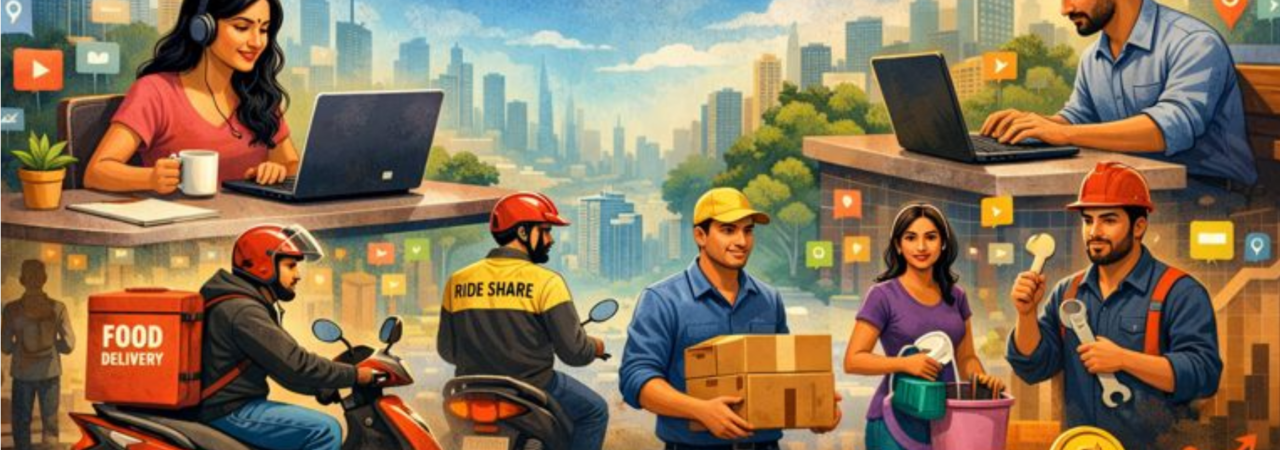 The rise of the gig economy in India is reshaping work through flexibility, digital platforms, and informal labor. Explore its sociological impact, job precarity, and future of employment.