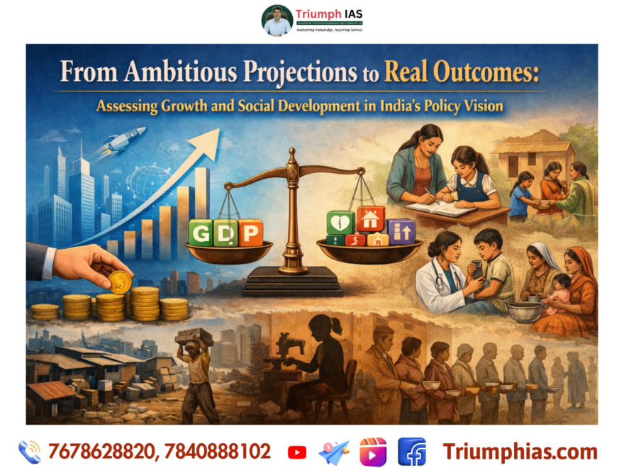 From Ambitious Projections to Real Outcomes: Assessing Growth and Social Development in India’s Policy Vision