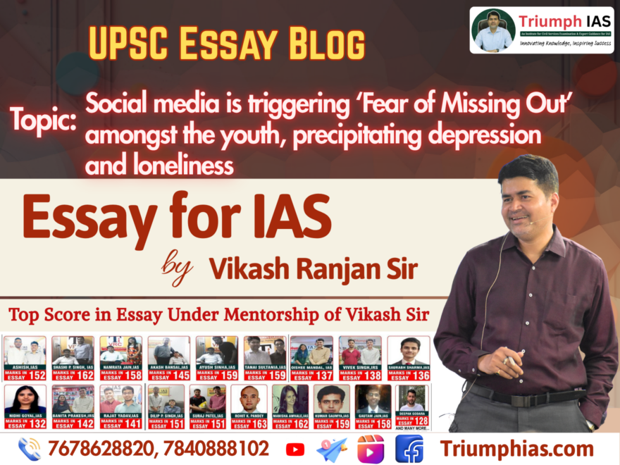Social media is triggering ‘Fear of Missing Out’ amongst the youth, precipitating depression and loneliness.