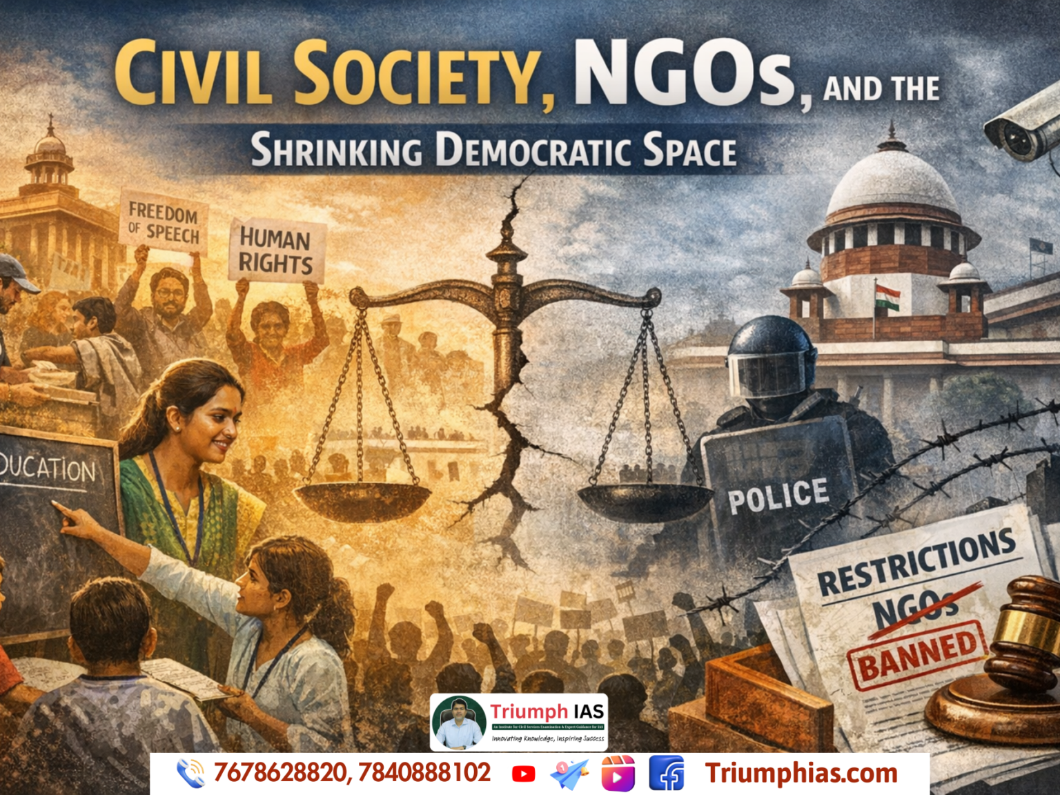 Civil Society, NGOs and Shrinking Democratic Space | Triumph IAS 2026 ...