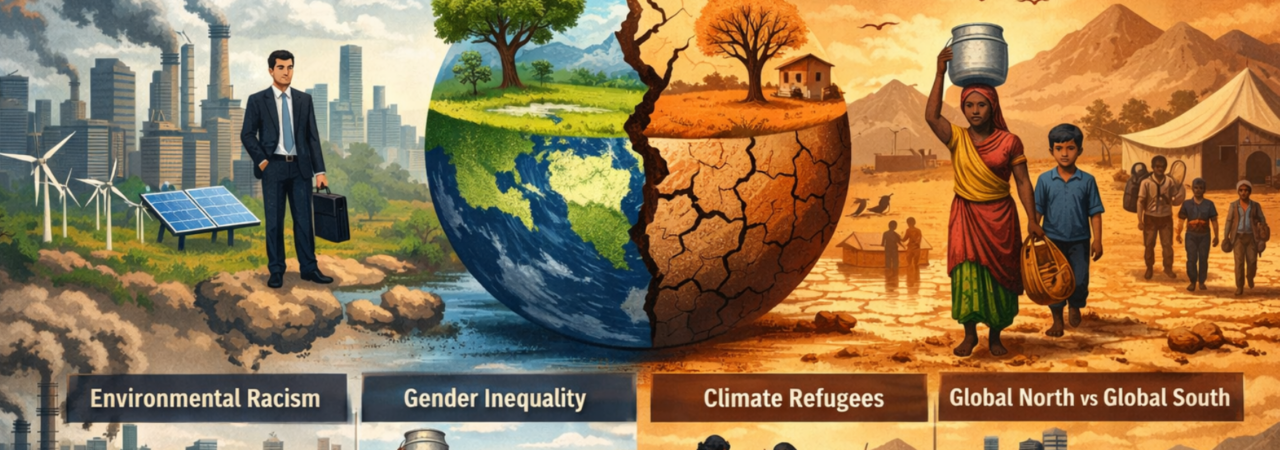 climate change, social inequality, environmental sociology, UPSC sociology, climate injustice, global inequality, sustainable development