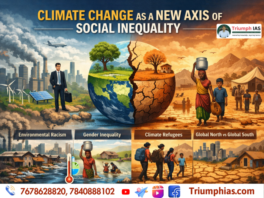 climate change, social inequality, environmental sociology, UPSC sociology, climate injustice, global inequality, sustainable development