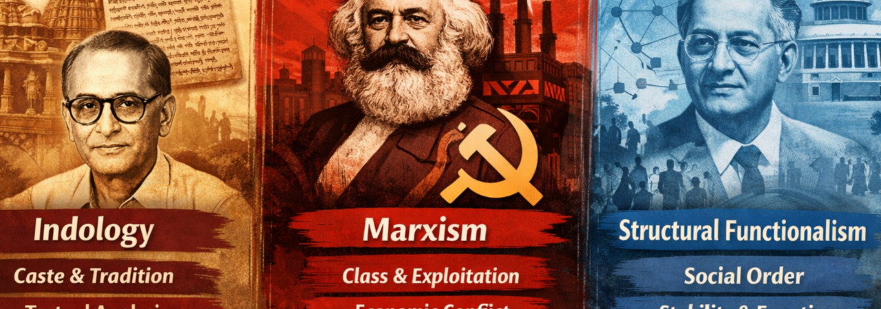 Competing Perspectives on Indian Society: Indology vs Marxism vs Structural Functionalism