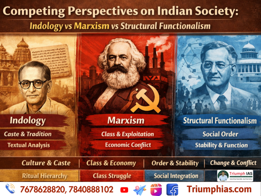 Competing Perspectives on Indian Society: Indology vs Marxism vs Structural Functionalism