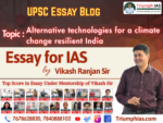 Alternative technologies for a climate change resilient India