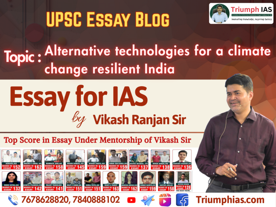 Alternative technologies for a climate change resilient India