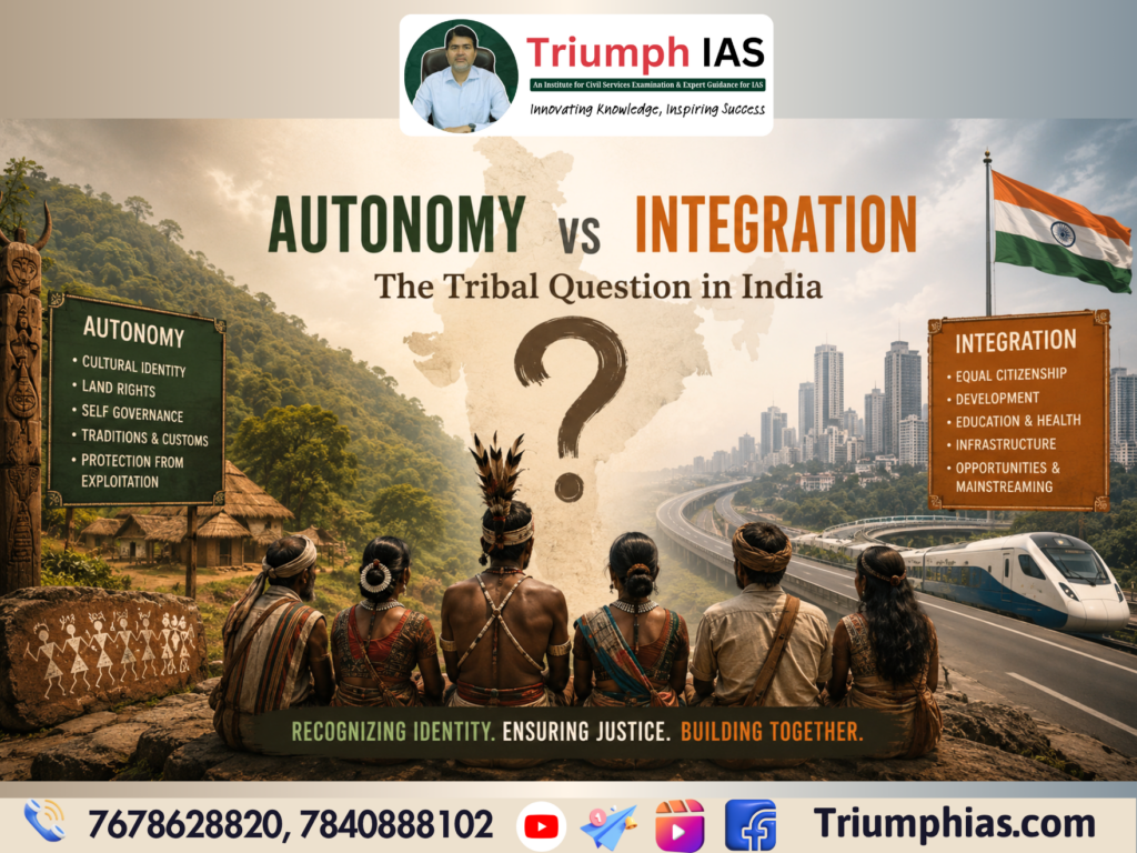 Autonomy Integrator Autonomy vs Integration : The Tribal Question in India | Triumph IAS ...