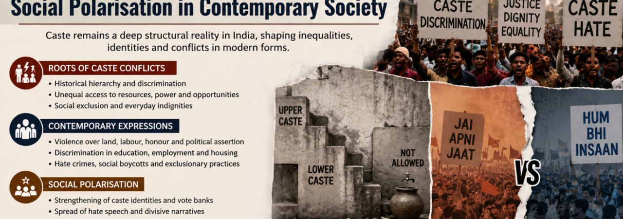 Caste Conflicts and Social Polarisation in Contemporary Society | Sociology UPSC Notes